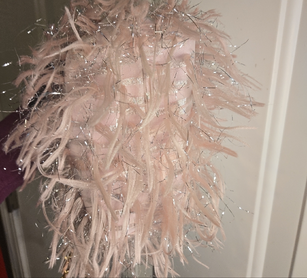 Kooreloo The Flamingo Fringe Braided Top-Handle Bag With Gold & Leather Chain - Picture 8 of 13